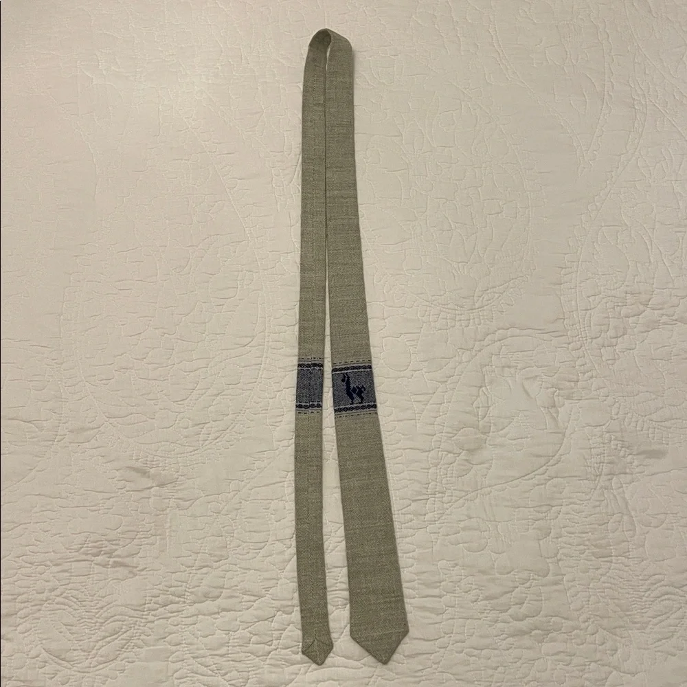 Llama Tie - Gray and Blue Patterned artisan made in Peru